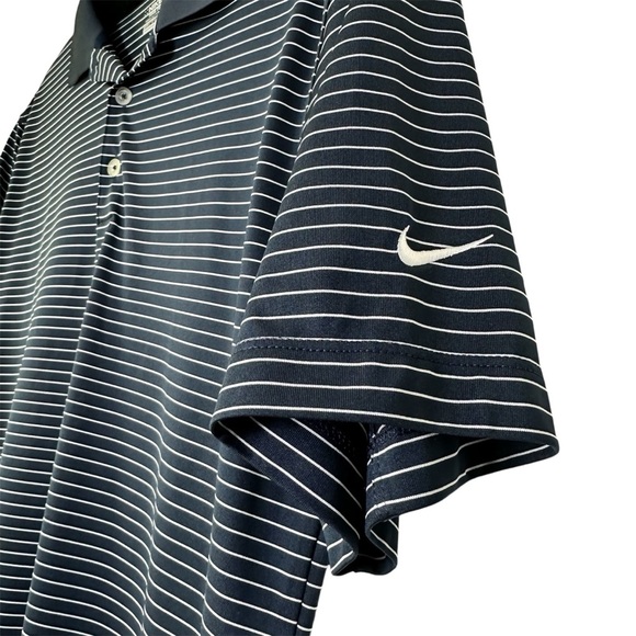 Nike Men’s MEDIUM Golf Tour Performance Dri-FIT Blue White Striped Polo - Picture 3 of 9